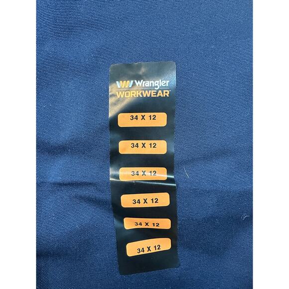 Wrangler Workwear Mens Size 34x12 Shorts Gusset Inseam Navy Flat Front - Picture 3 of 5